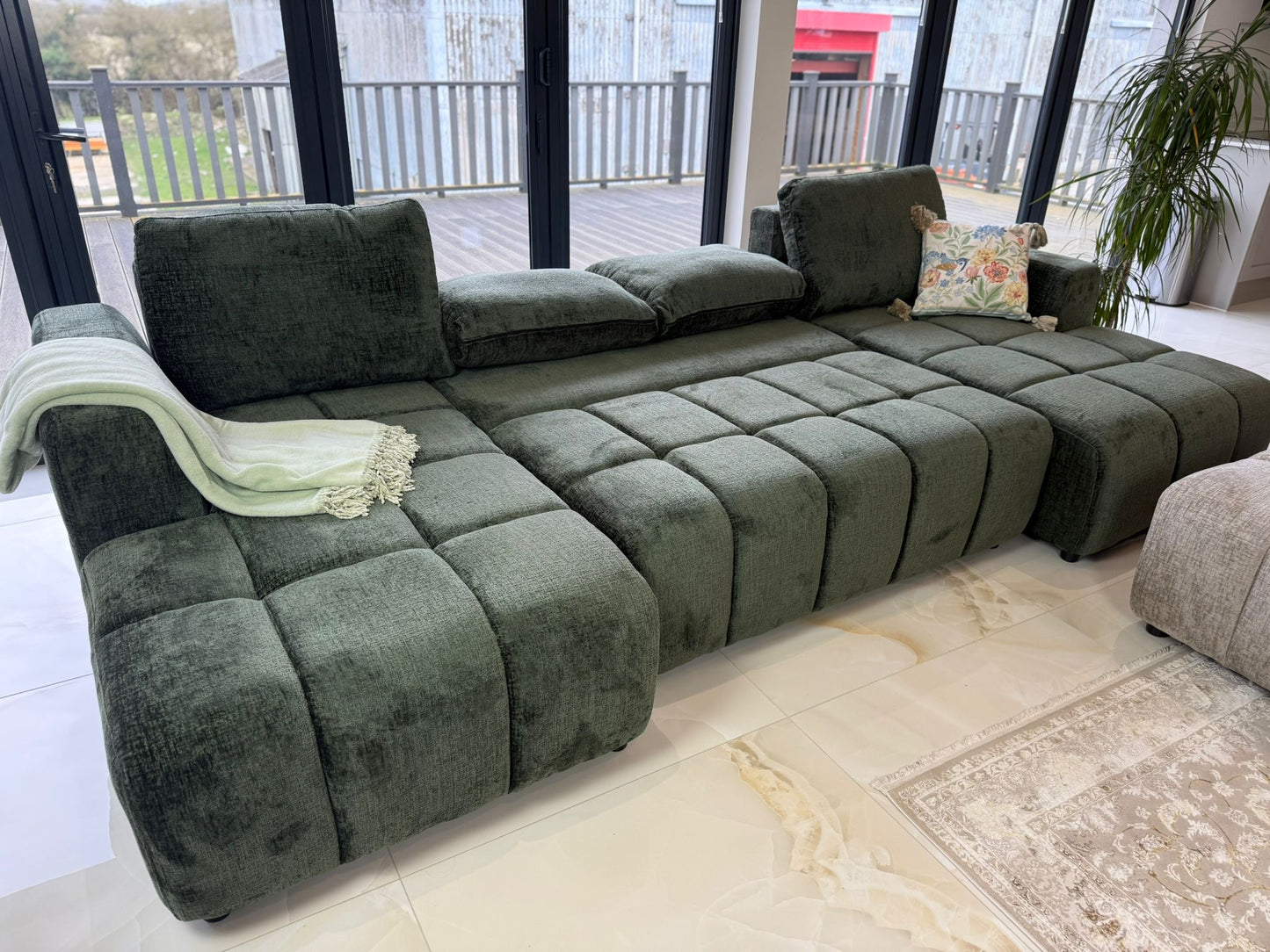Shanghai Luxury U Shape Sofa Bed - Green