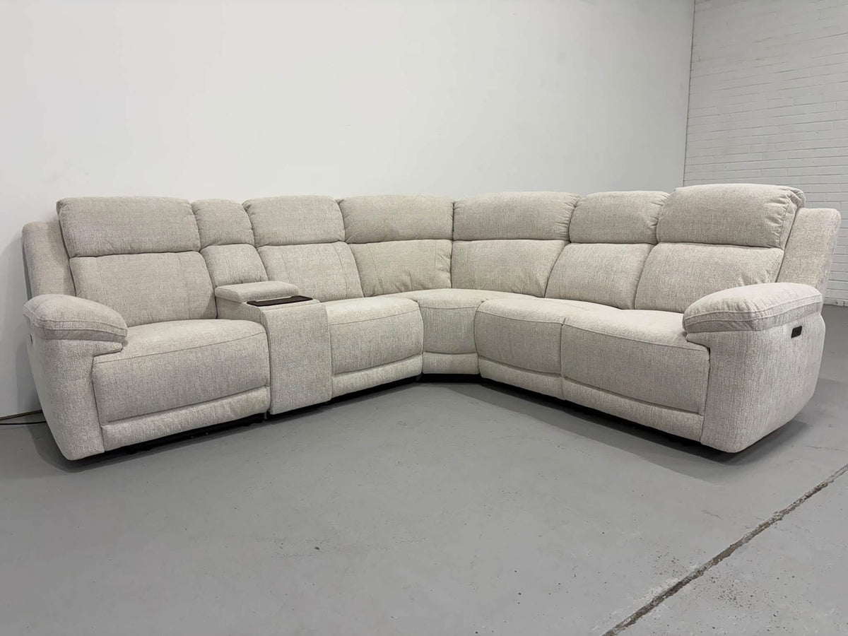 Owen Electric Recliner Modular Corner Sofa - Beige