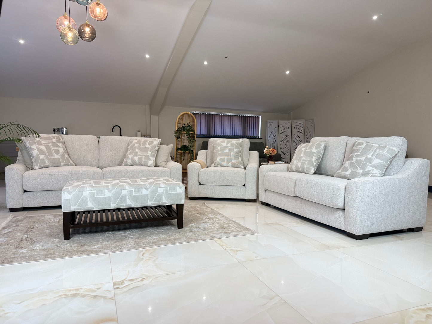 Douglas Beige 3+2+1 Seater Sofa Set