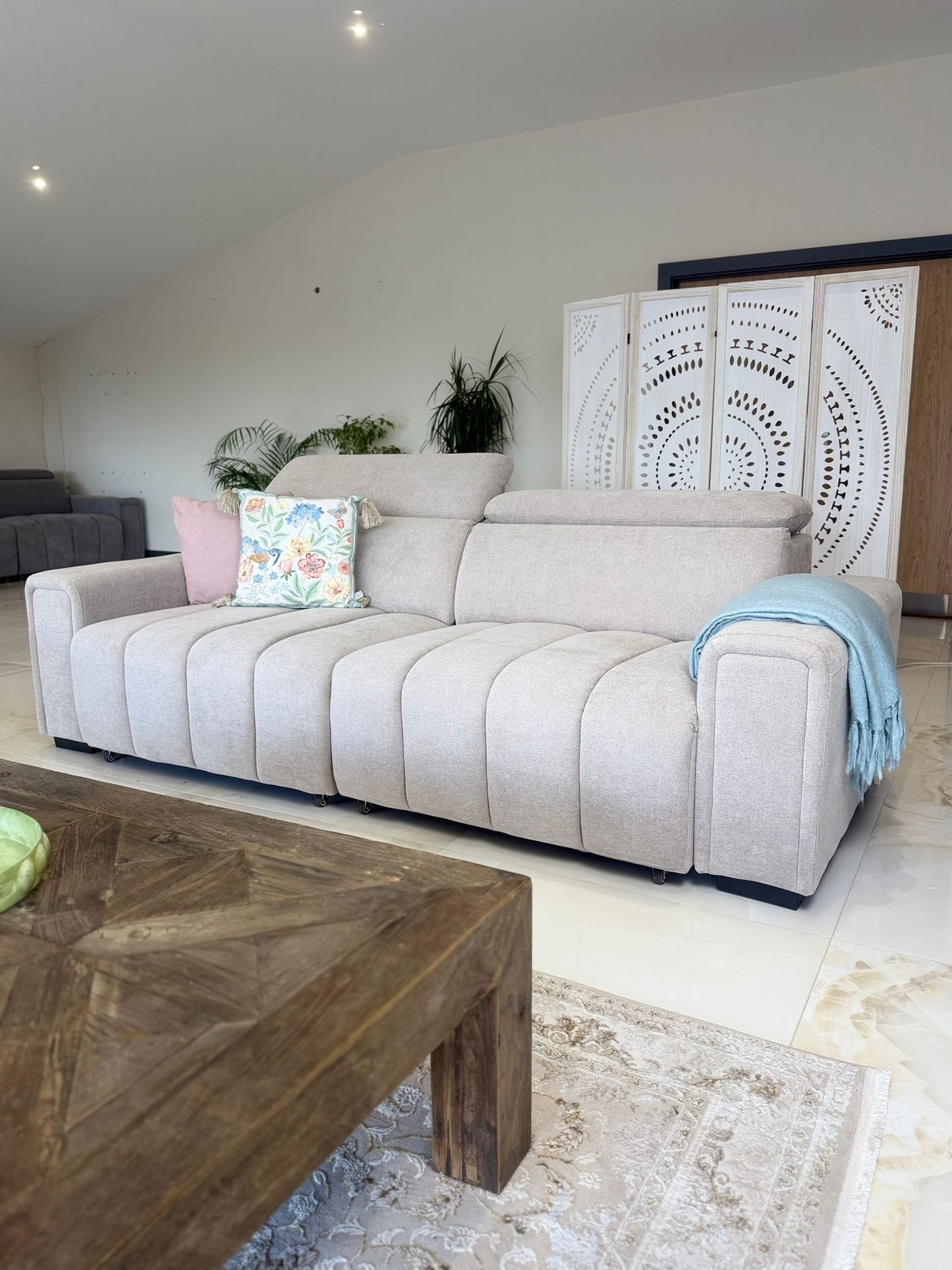 Molly 3 Seater Electric Sofa Bed - Beige