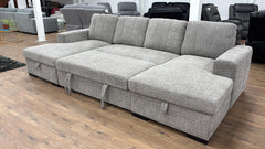 Como U Shape Corner Sofabed With Storage - Grey