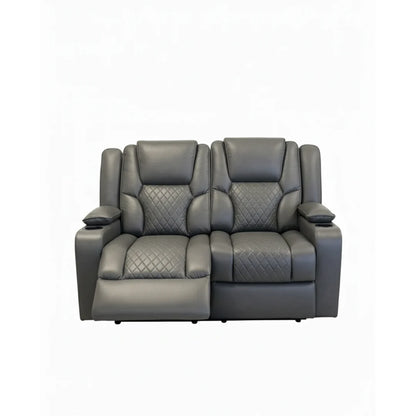 Orlando 3+2 Electric Recliner Leather Sofa - Grey