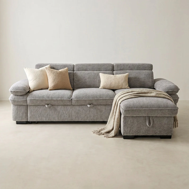 Hudson Universal Corner Storage Sofa Bed - Grey