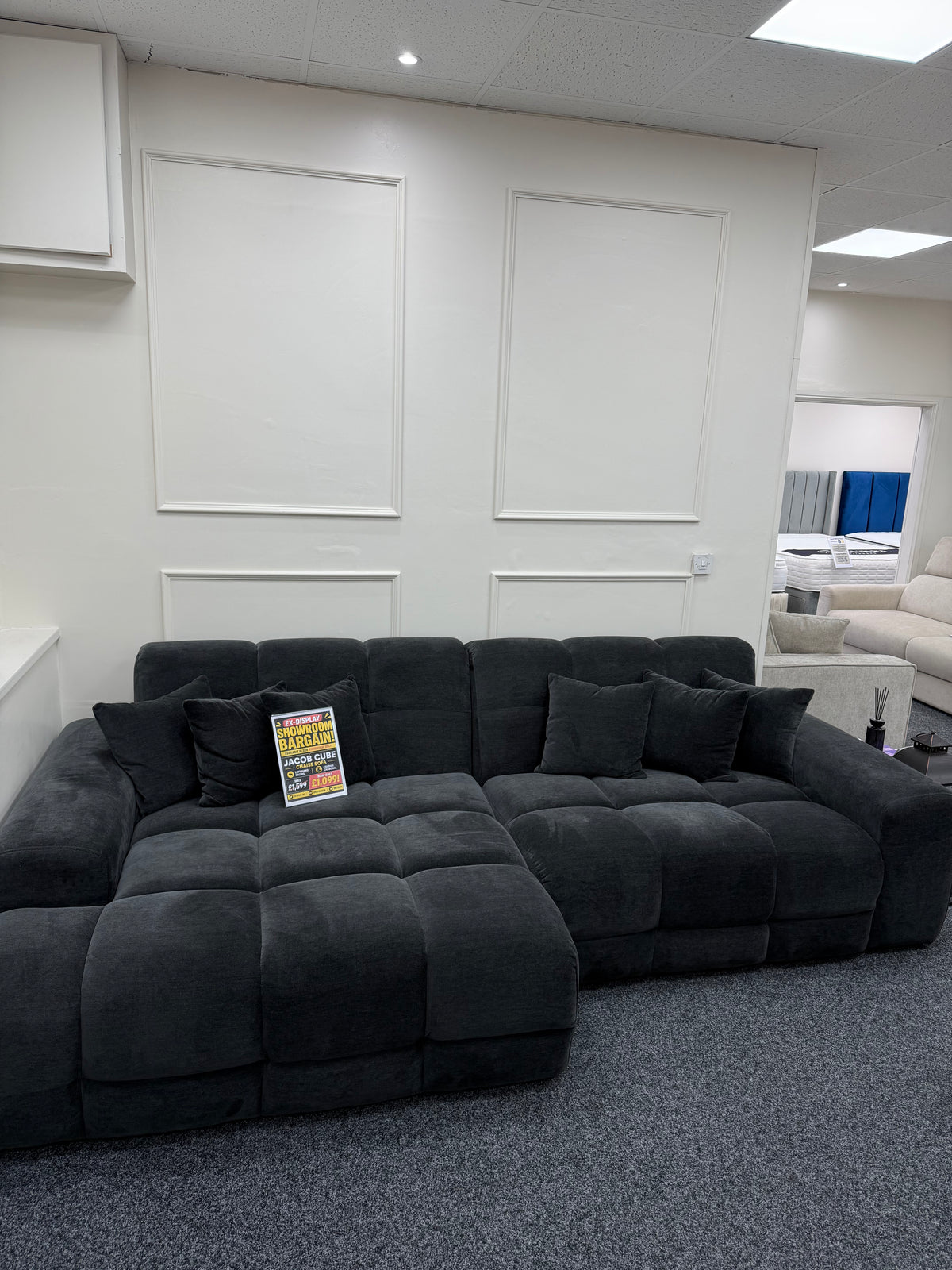 Jacob Sofa Charcoal Left Hand - EX DISPLAY