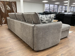 Capri U Shape Sofa Bed With Storage – Grey – Pull Out Sleeper