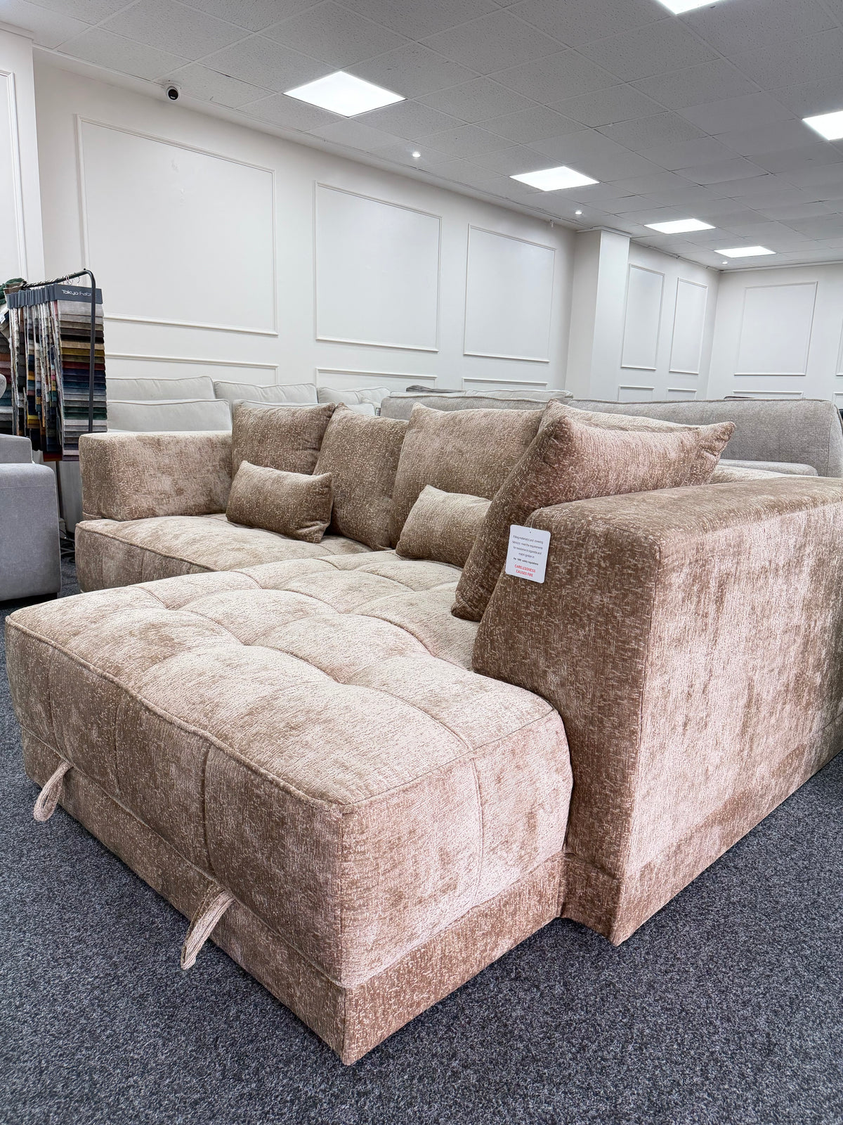 Brooklyn Electric Storage Right Hand Sofa Bed - Mushroom Beige