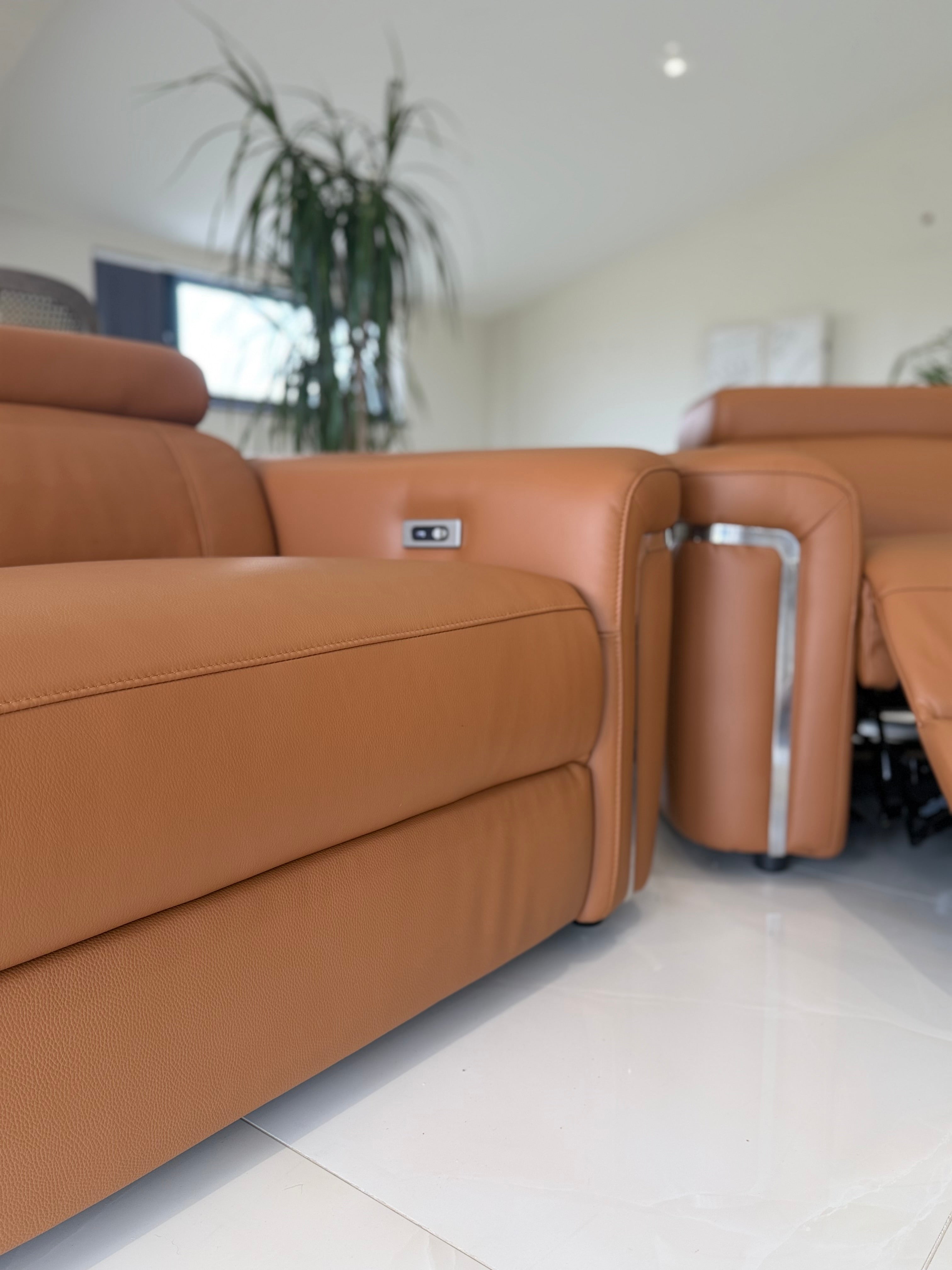 Somerville Electric Recliner 3+2 Seater Sofa - Tan