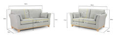 Ells Sofa 3+2 Seater  - Grey