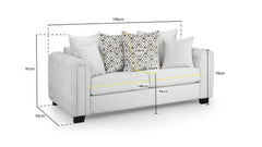 Evins Sofa 3 Seater Light  - Grey
