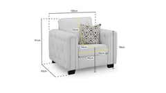 Evins Sofa Armchair Light  - Grey