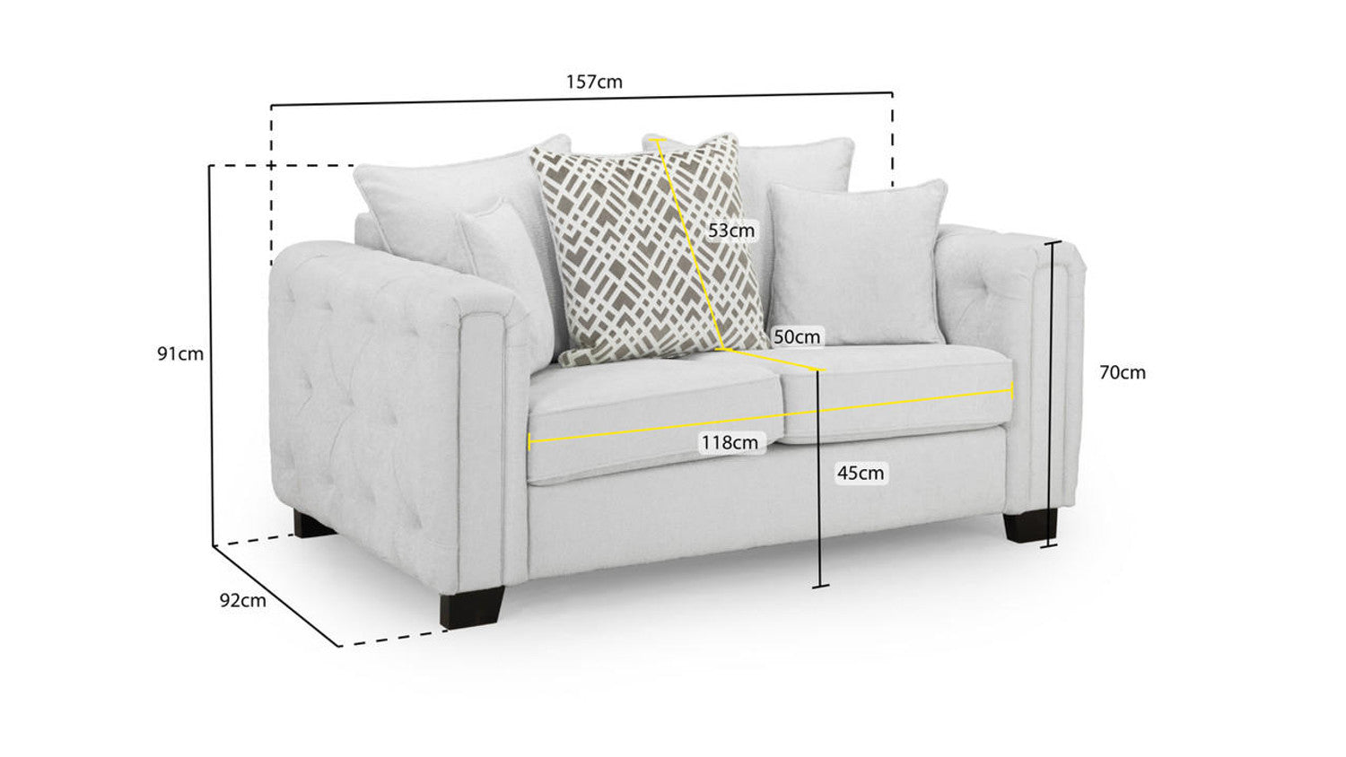 Evins Sofa Set - Light Grey