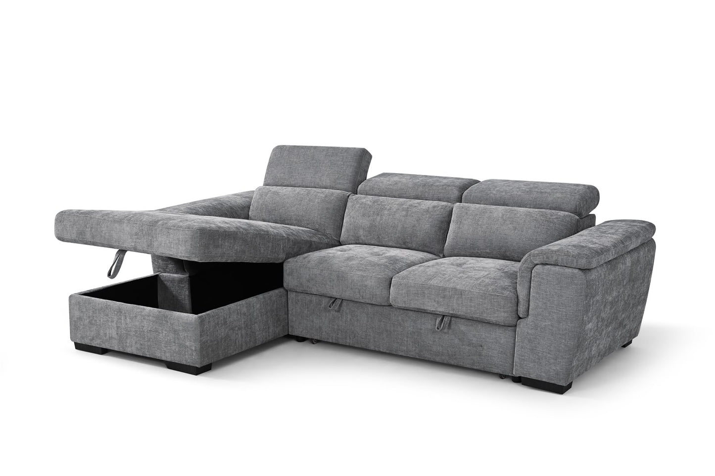 Alaya Storage L Shape Sofa Bed - Grey