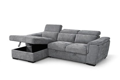 Alaya Storage L Shape Sofa Bed - Grey