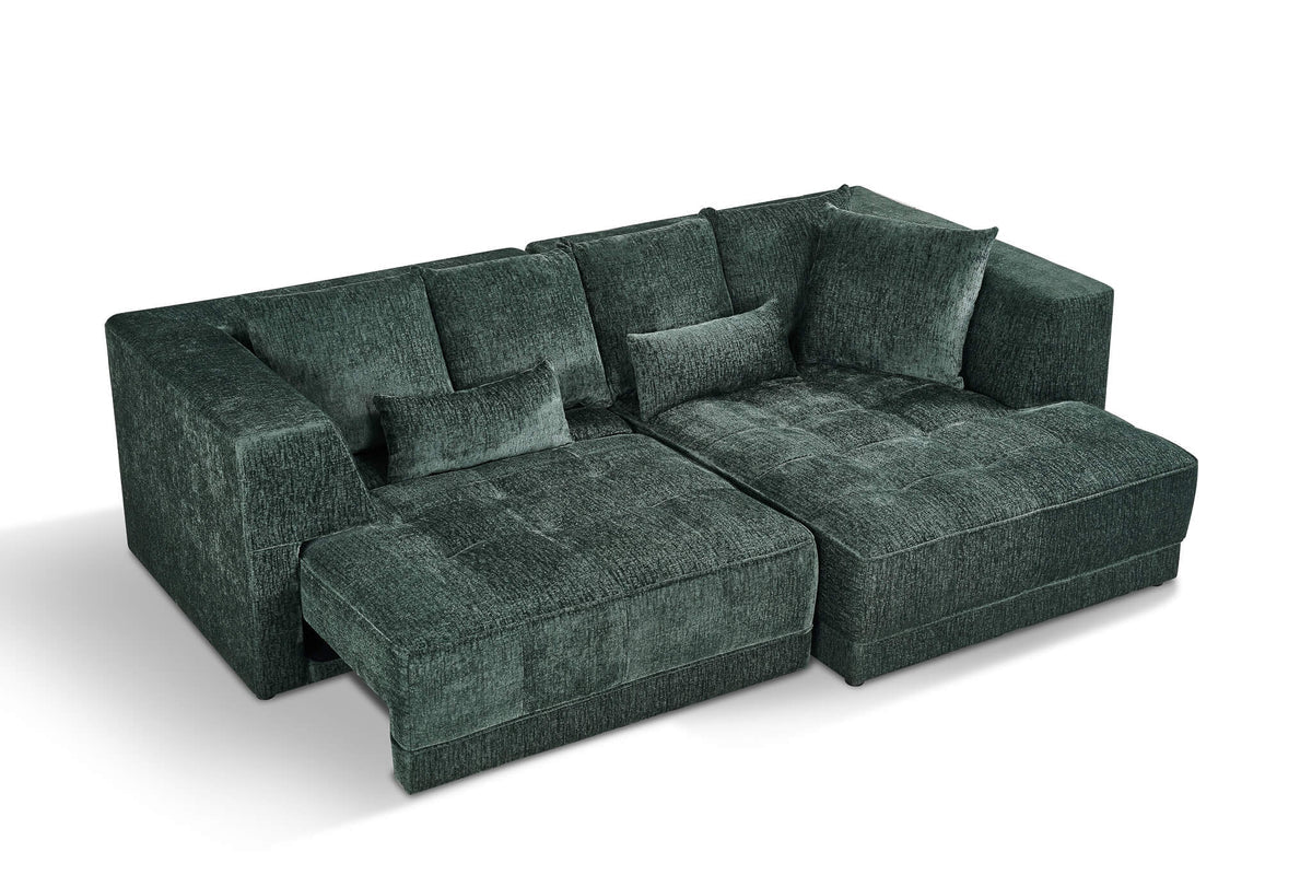 Brooklyn Electric Storage Right Hand Sofa Bed - Green Pre-Order