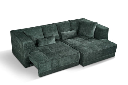 Brooklyn Electric Storage Right Hand Sofa Bed - Green Pre-Order