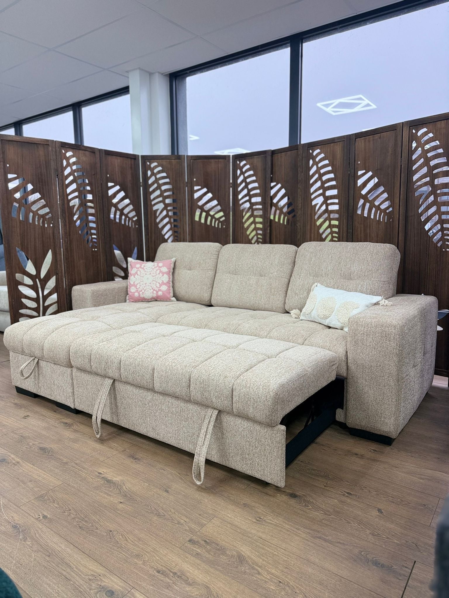 Palermo Universal Corner Sofabed With Storage - Beige