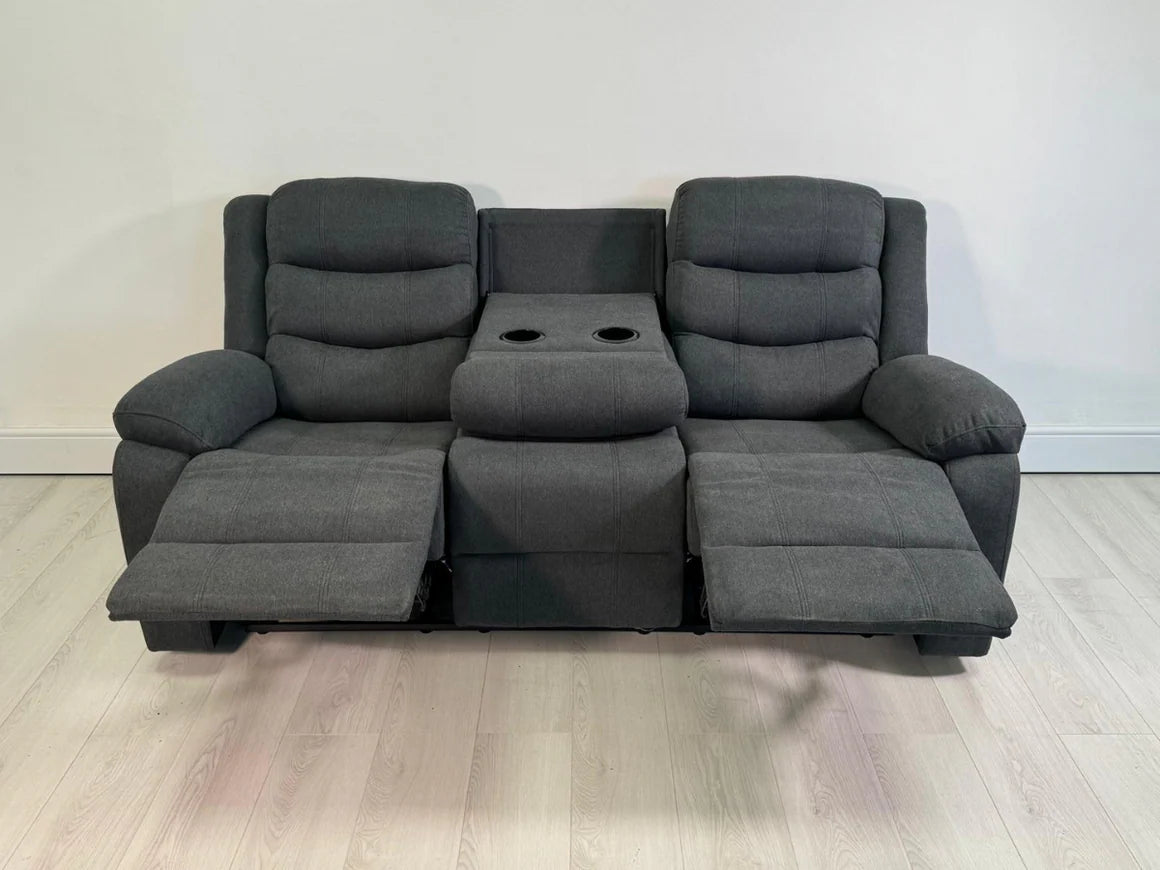 Roma 3+2 Grey Fabric Manual Recliner Sofa