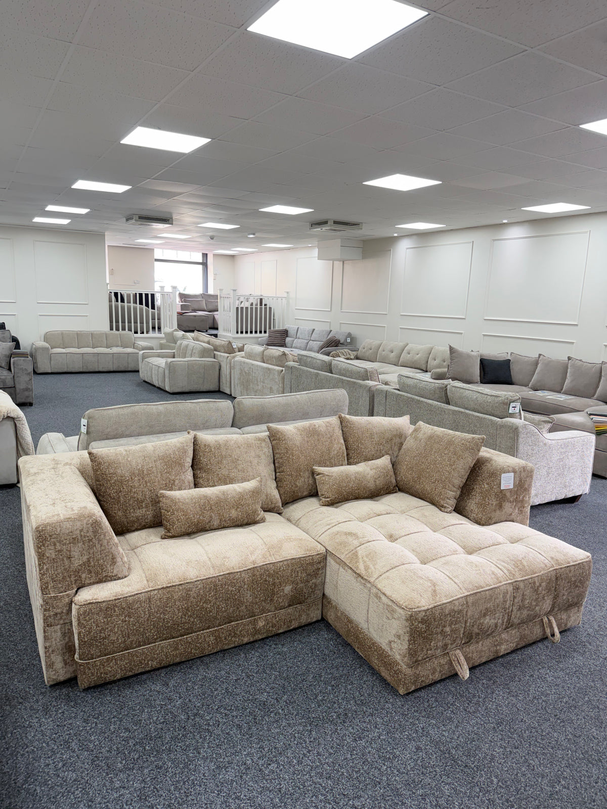 Brooklyn Electric Storage Right Hand Sofa Bed - Mushroom Beige