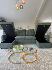 Moscow U Shaped Storage Sofa Bed - Olive