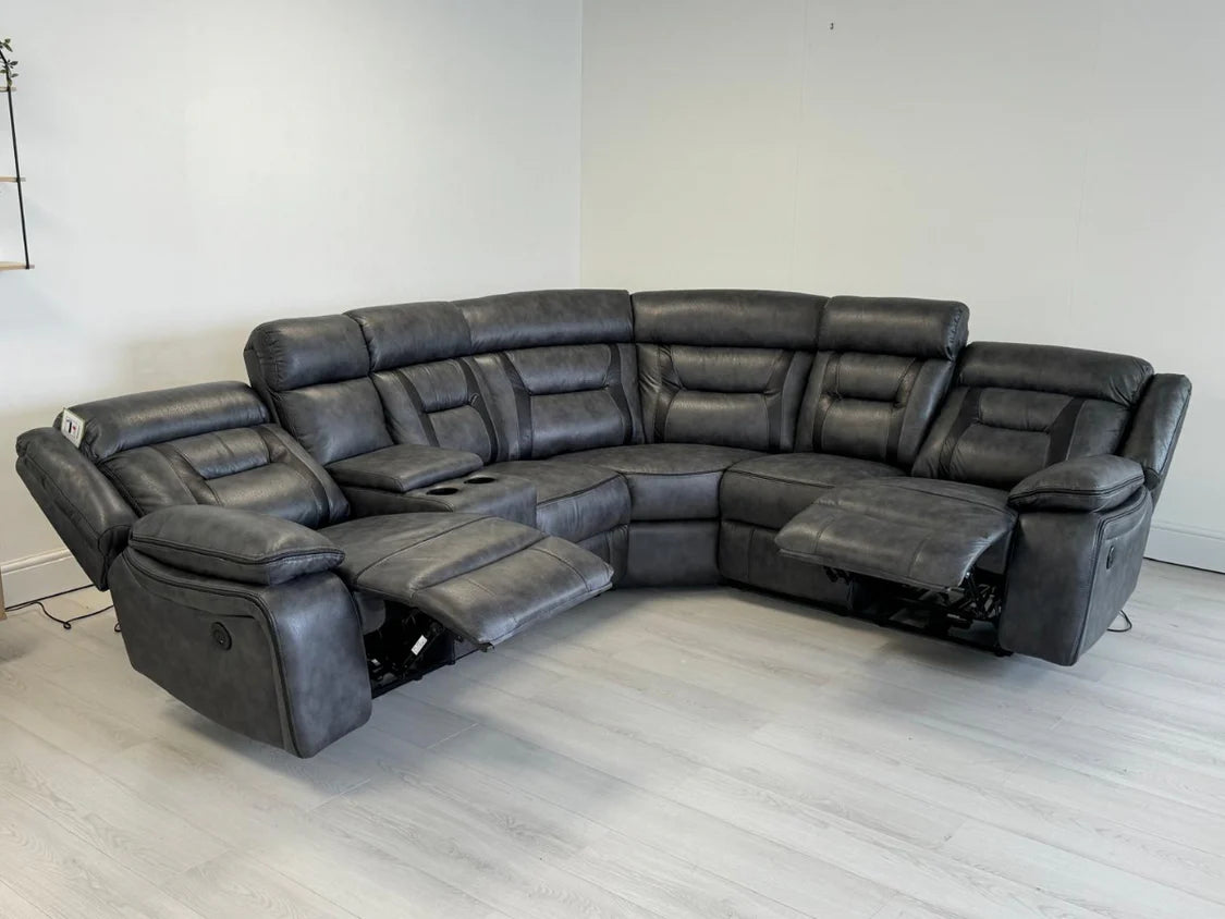Nova Electric Recliner Leather Corner Sofa