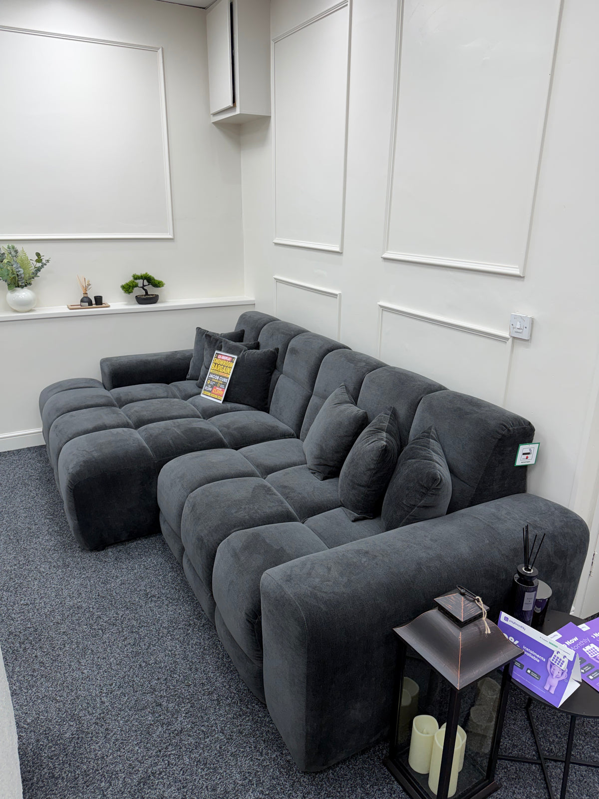 Jacob Sofa Charcoal Left Hand - EX DISPLAY