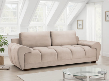 Azzuro 3 Seater Velvet Sofa - Mocha - Plush Upholstered