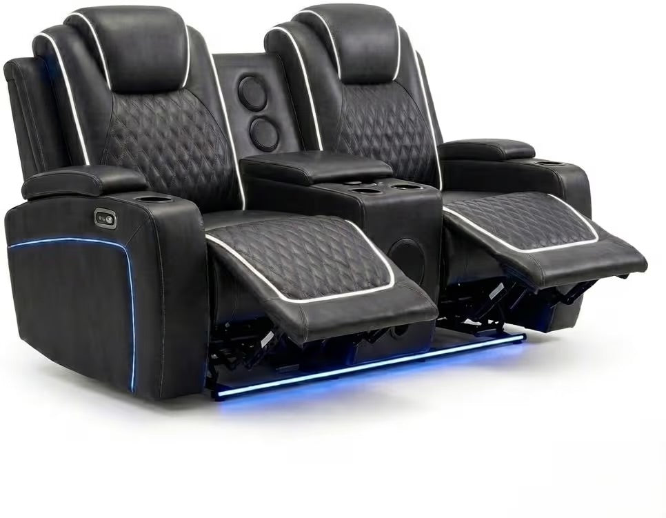 Tuscany 3+2 Electric Entertainment Recliner Sofa - Black
