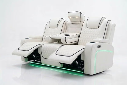 Tuscany 3+2 Electric Entertainment Recliner Sofa - Cream