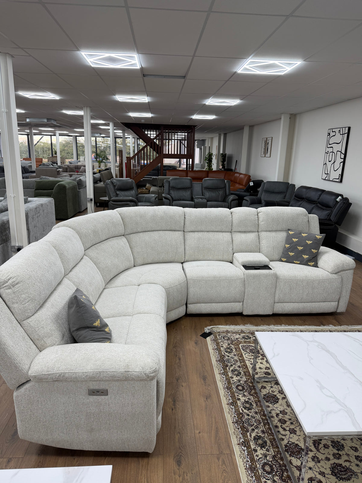 Owen Electric Recliner Modular Corner Sofa - Beige
