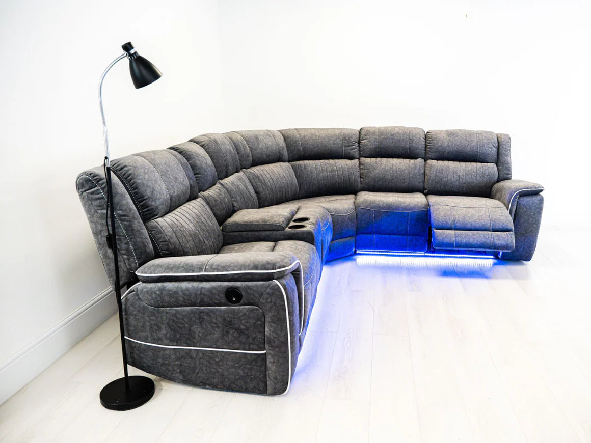 Hannah Electric Recliner Corner Sofa | Micro Fibre Fabric