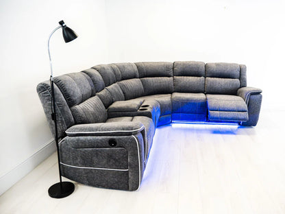 Hannah Electric Recliner Corner Sofa | Micro Fibre Fabric