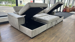 Alaya Storage U Shape Sofabed - Beige