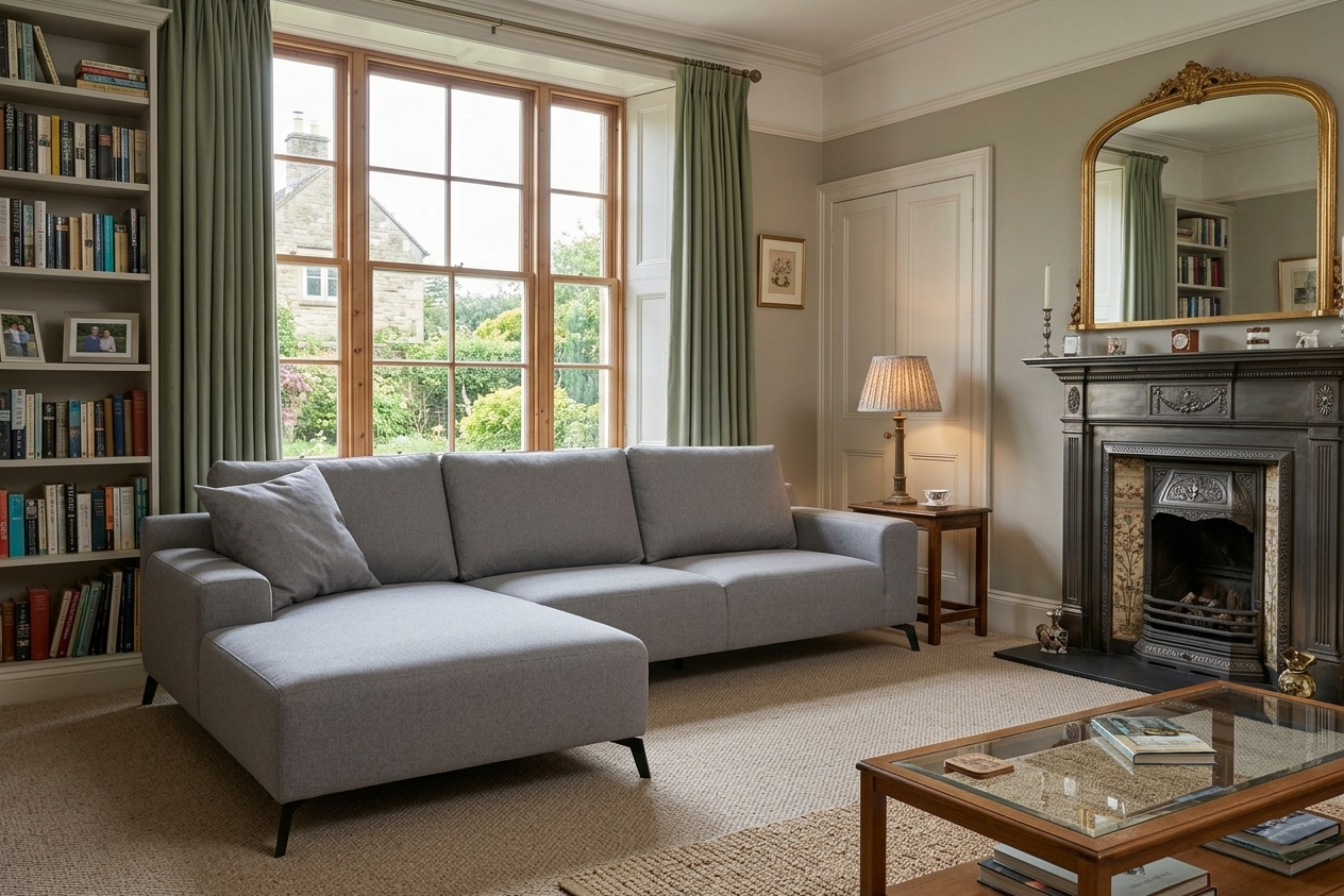 Firago Left Hand Corner Sofa - Grey