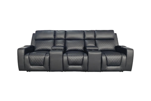 Florence Cinema 3 Seater Sofa - Black
