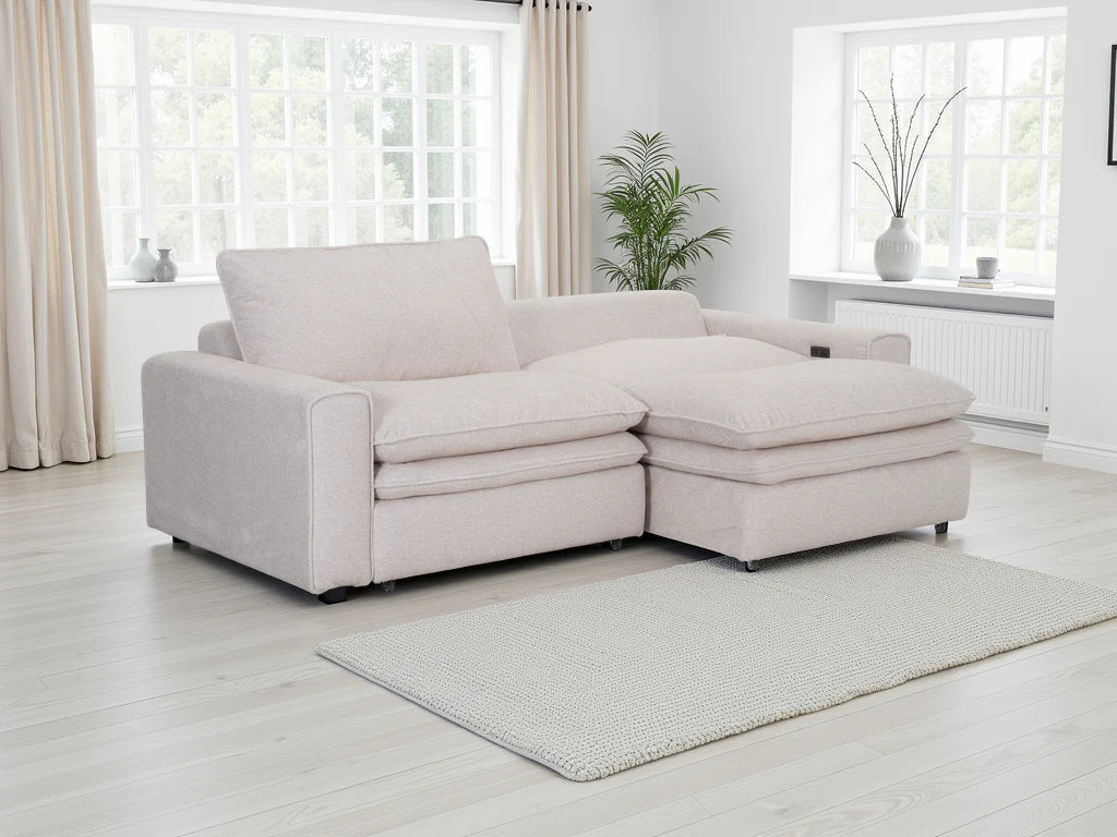 Florence Cloud Electric Seat Extension Sofa Bed  - Beige