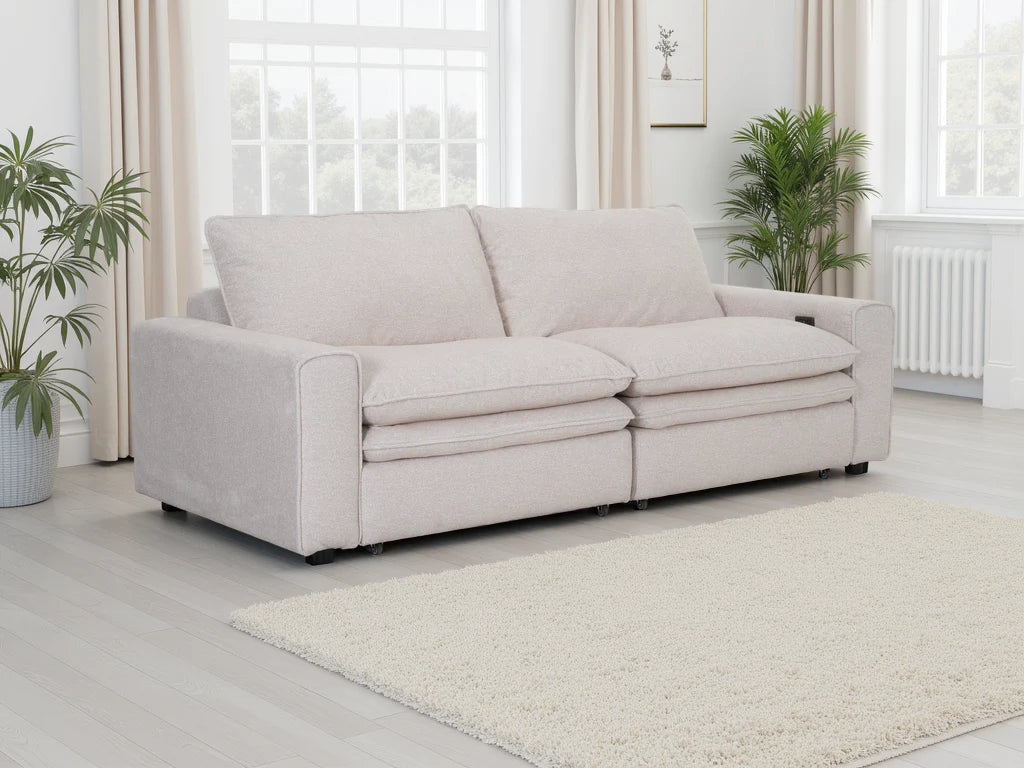 Florence Cloud Electric Seat Extension Sofa Bed  - Beige