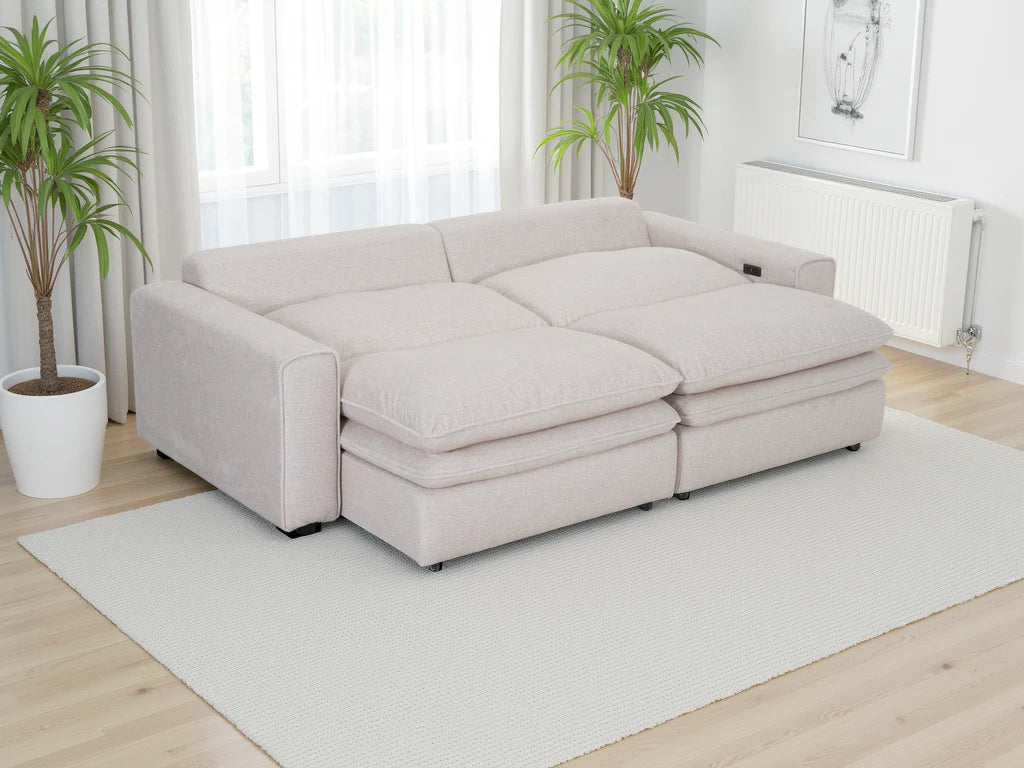 Florence Cloud Electric Seat Extension Sofa Bed  - Beige