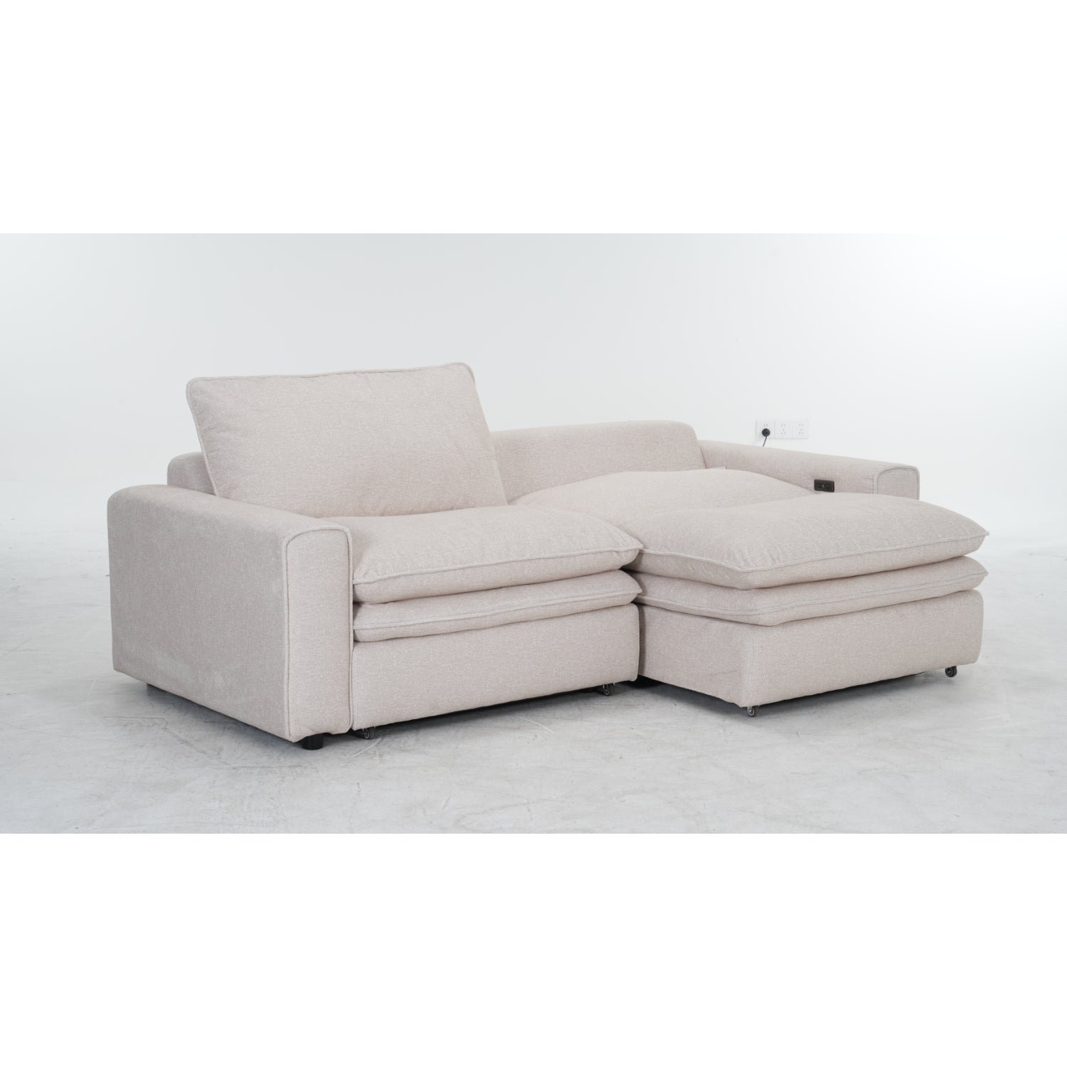 Florence Cloud Electric Seat Extension Sofa Bed  - Beige