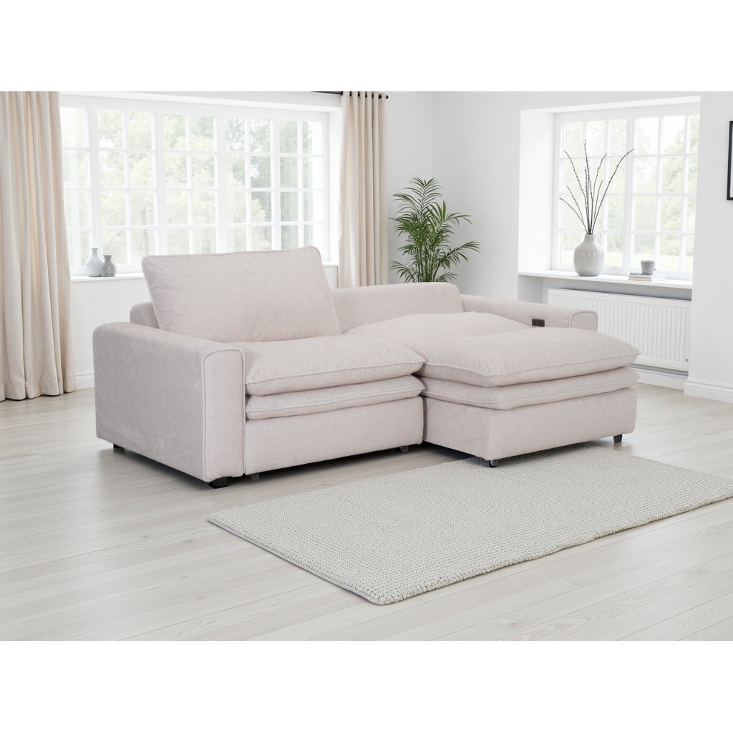 Florence Cloud Electric Seat Extension Sofa Bed  - Beige
