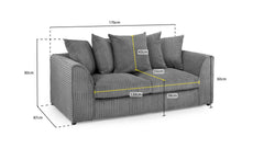 Florus Sofa 3 Seater - Grey
