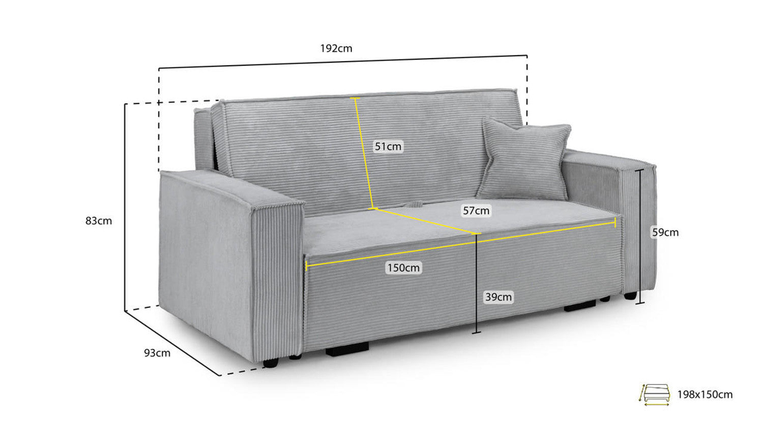 Forsman 3 Seater Sofabed