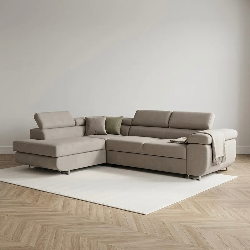 Asto Left Hand Corner Sofa - Taupe