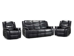 Galaxy Tech Electric Recliner 3+1+1 Seater Sofa - Black