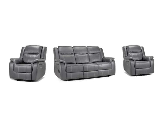 Galaxy Tech Electric Recliner 3+1+1 Seater Sofa - Grey