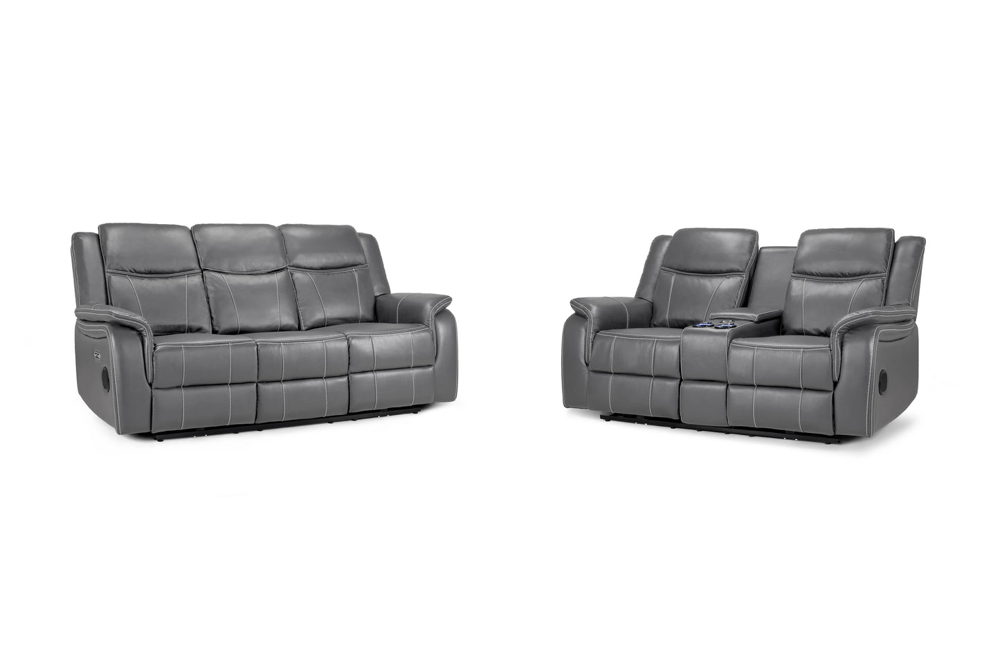 Galaxy Tech Electric Recliner 3+2 Sofa - Grey