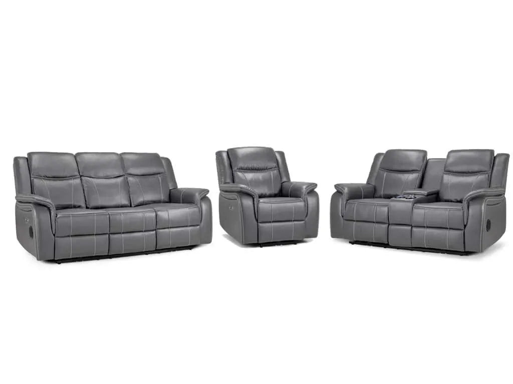 Galaxy Tech Electric Recliner 3+2+1 Sofa - Grey