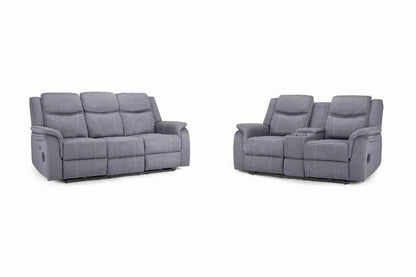 Galaxy Tech Fabric 3+2 Seater Sofa - Grey