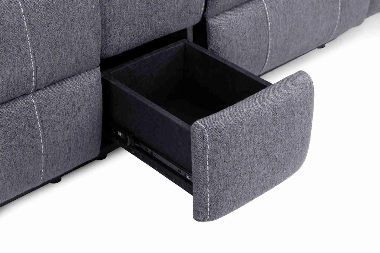 Galaxy Tech Fabric 3+2 Seater Sofa - Grey