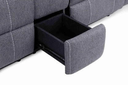 Galaxy Tech Fabric 3+2 Seater Sofa - Grey