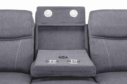 Galaxy Tech Fabric 3+2 Seater Sofa - Grey